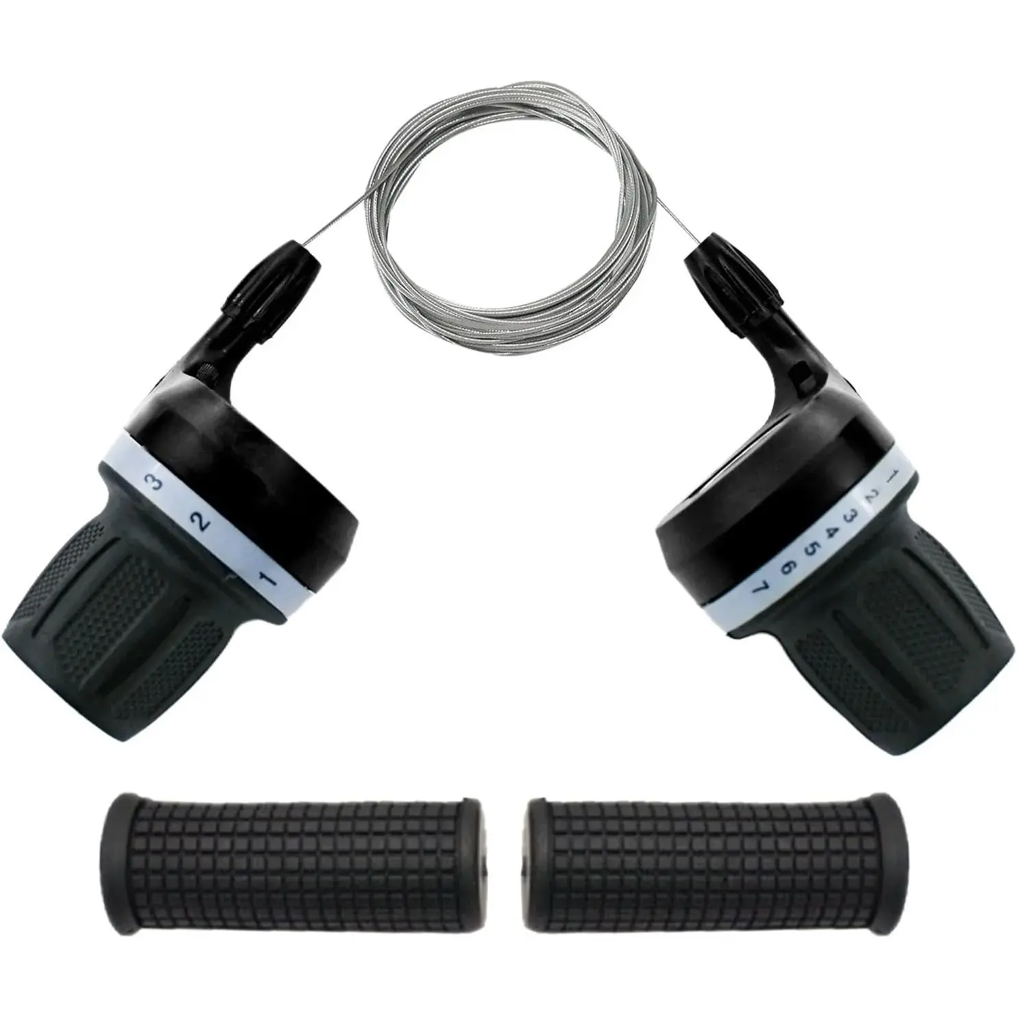 1 Pair 3X7 Speed Bike Shifter, Bicycle Shifter Twist Grip Bike Gear Shifter MTB Mountain Bike Handlebar Shift 21S