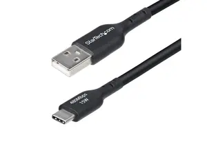 StarTech 15ft (4.5m) USB-A to USB-C Charging Cable, Charge & Sync, 3A, USB 2.0, TPE Jacket - Black USB Charging Cord  Model USB2AC15FBKE