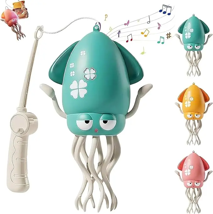 Dancing Squid Toy for Kids with LED Lights and Music, Interactive Crawling Octopus Toy, Sensory Toy for Toddlers Ages 2+, Tummy Time Toy and Birthday Gift