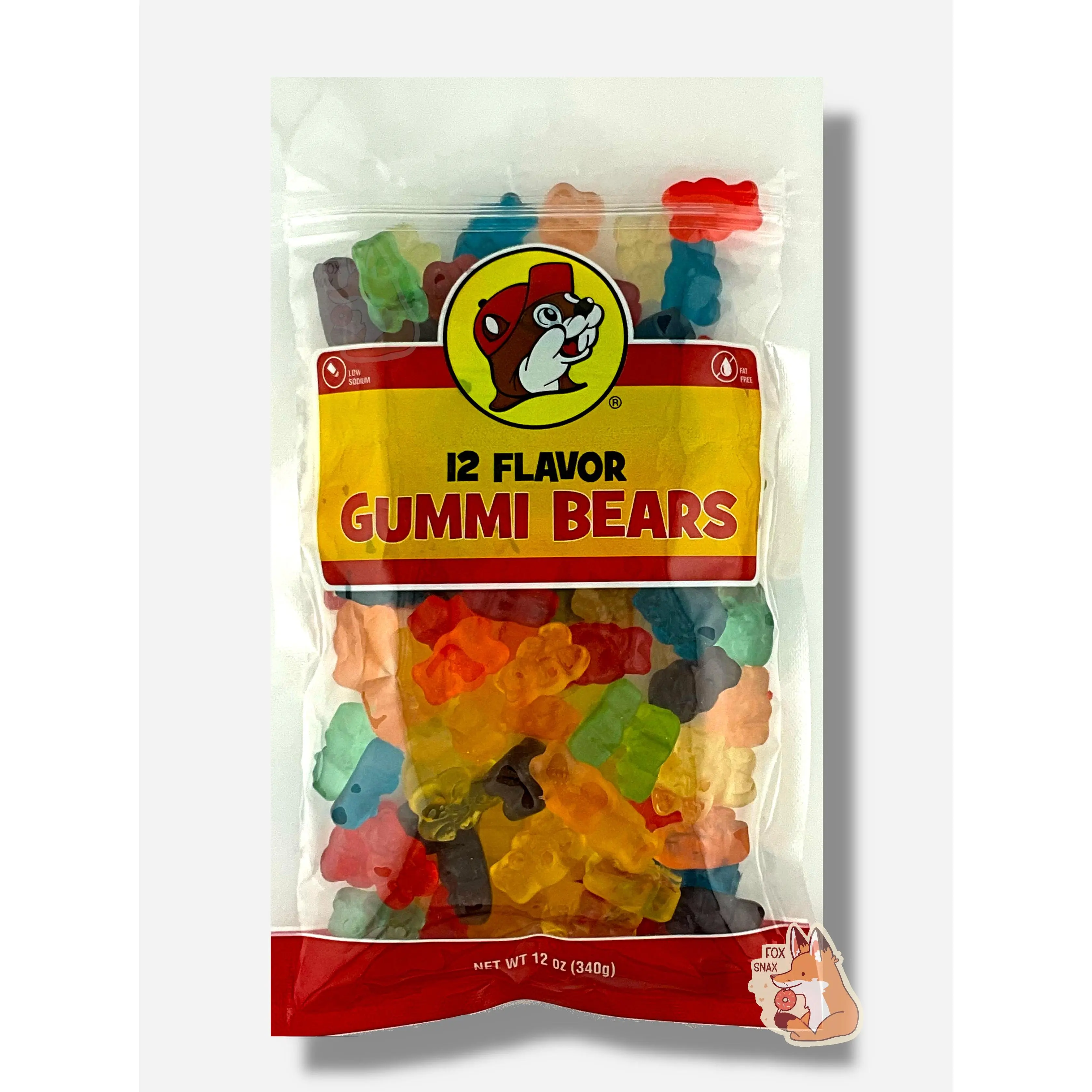 Buc-ee's Gummi Bears - 12 Flavor Pack - Low Sodium Fat-Free - 12 oz - Best-Selling Snack - Ideal for Road Trips