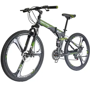 27.5 inche Folding Bike,Full Suspension Mountain Bike,21 Speed Bikes for Men Adults Bicycle