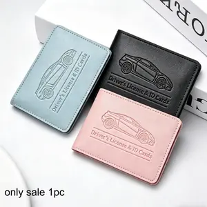 1pc Stylish and lightweight ID wallet/Multifunctional Card Holder for Cars-Car Insurance and Registration Holder, Suitable for Cards, Driver's License, and Vehicle Documents，4pcs Card Sleeve，Ideal for Travel Accessories And Keeping Driving Licenses
