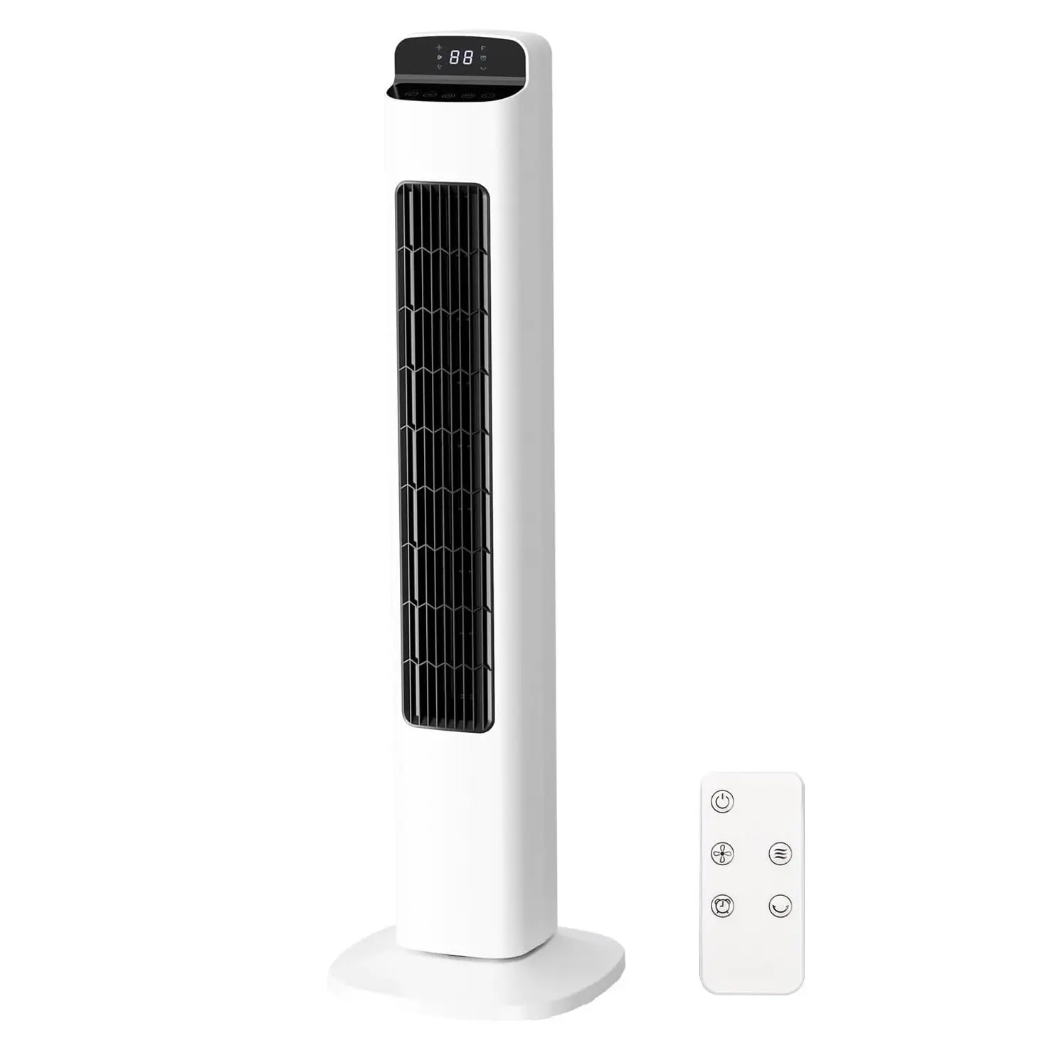 36" Digital Tower Fan with Remote - 3 Modes, 5 Speeds, 24H Timer, 90° Oscillation, LED Display & Space-Saving Design,Black