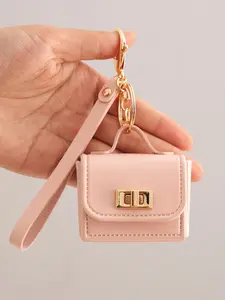 Portable Wallet Keychain Pendant, Creative PU Material, Ideal for Girls' Bags & Accessories, Compact Design for Daily Use, Stylish Keychain