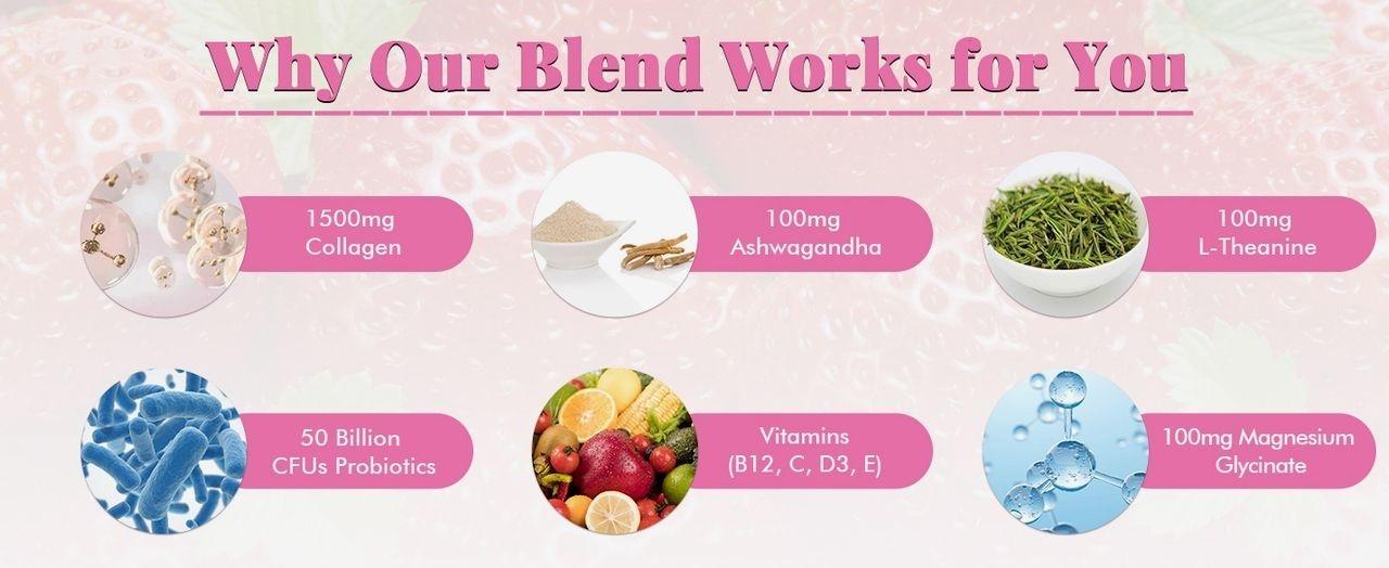 Collagen Gummies for Women | Biotin, Vitamins, Probiotics & Ashwagandha | Skin, Hair & Nails Supplement | Sugar Free, Non-GMO, Gluten Free | Strawberry Flavor - 30 servings Collagen Gummies for Women | Biotin, Vitamins, Probiotics & Ashwagandha | Skin, Hair & Nails Supplement | Sugar Free, Non-GMO, Gluten Free | Strawberry Flavor - 30 servings