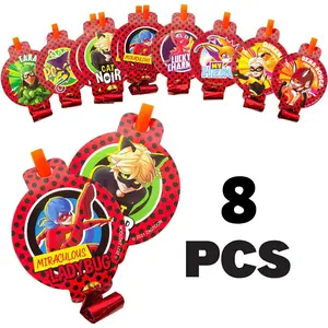 Miraculous Ladybug 8 Party Blow Outs Blower Cat Nior Kids Favors Bag Gifts Supplies Mighty Mojo Set Decor christmas ornaments Wood Decoration, dollar tree easter