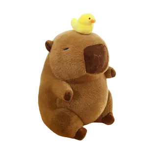 Capybara Plush Toy Set Mommy with 4 Little Capibaras Capibala Plushie Dolls Stuffed Animal Pillow Turtle Backpack Car Decor