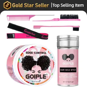 Edge Control Wax Strong Hold Non-Greasy Hair Styling Gel,Flyaways Control and Back Hairstyle No Flaking for Black Hair Smooth Hair Wax Stick Wig Band Edge Brush Comb Haircare Organic