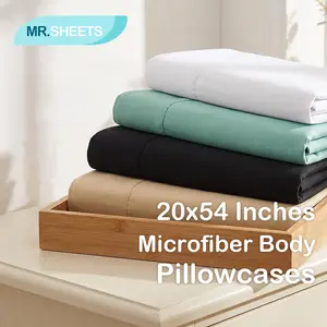 NTBAY 2-Pack Ultra Soft Body Pillowcases 20x54, Brushed Microfiber Long Pillow Covers, Cozy & Breathable Bedding with Envelope Closure