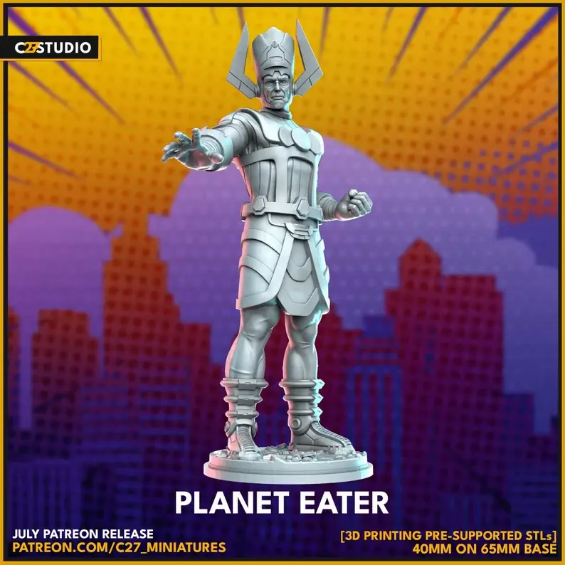 Galactus 40mm Scale 3D-Printed Character Figure Miniature - Crisis Protocol Proxy, Collectible Miniatures for Room Decor, 3D-Printed Miniatures