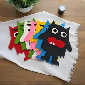 Emotional Monster Felt Hand Puppets, English Storybook Props, Emotional Color Recognition Tool, Educational Toy for Kids, Durable, Multifunction