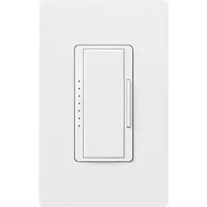 Lutron Maestro RF Dimmer for RA2 Select/RA3 Systems, 150W LED/1000VA MLV, Single Pole/Multi-Location, Neutral Required, 120V, RRD-10ND-WH, White