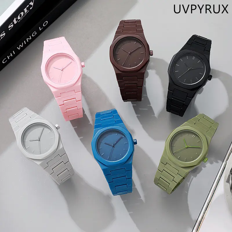 Unisex Dopamine Color Plastic Quartz Watch - Lightweight, Precise Movement, Casual Everyday Fashion Accessory, Unique Gifts for Man