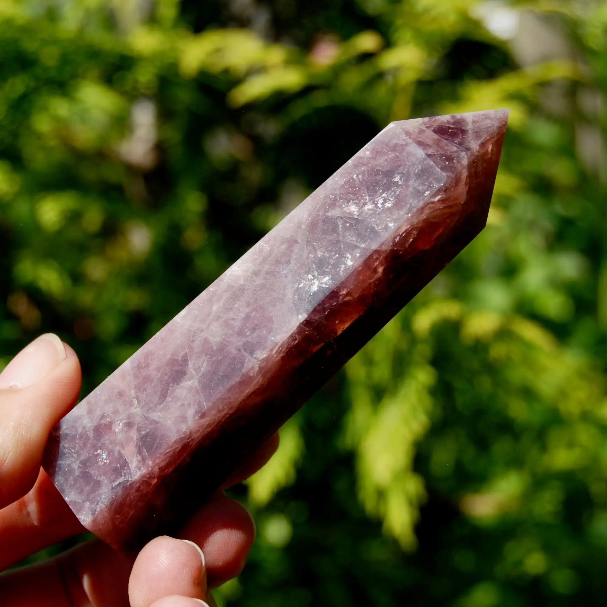 4in 122g Purple Rose Quartz Crystal Tower, Lavender Rose Quartz, Madagascar