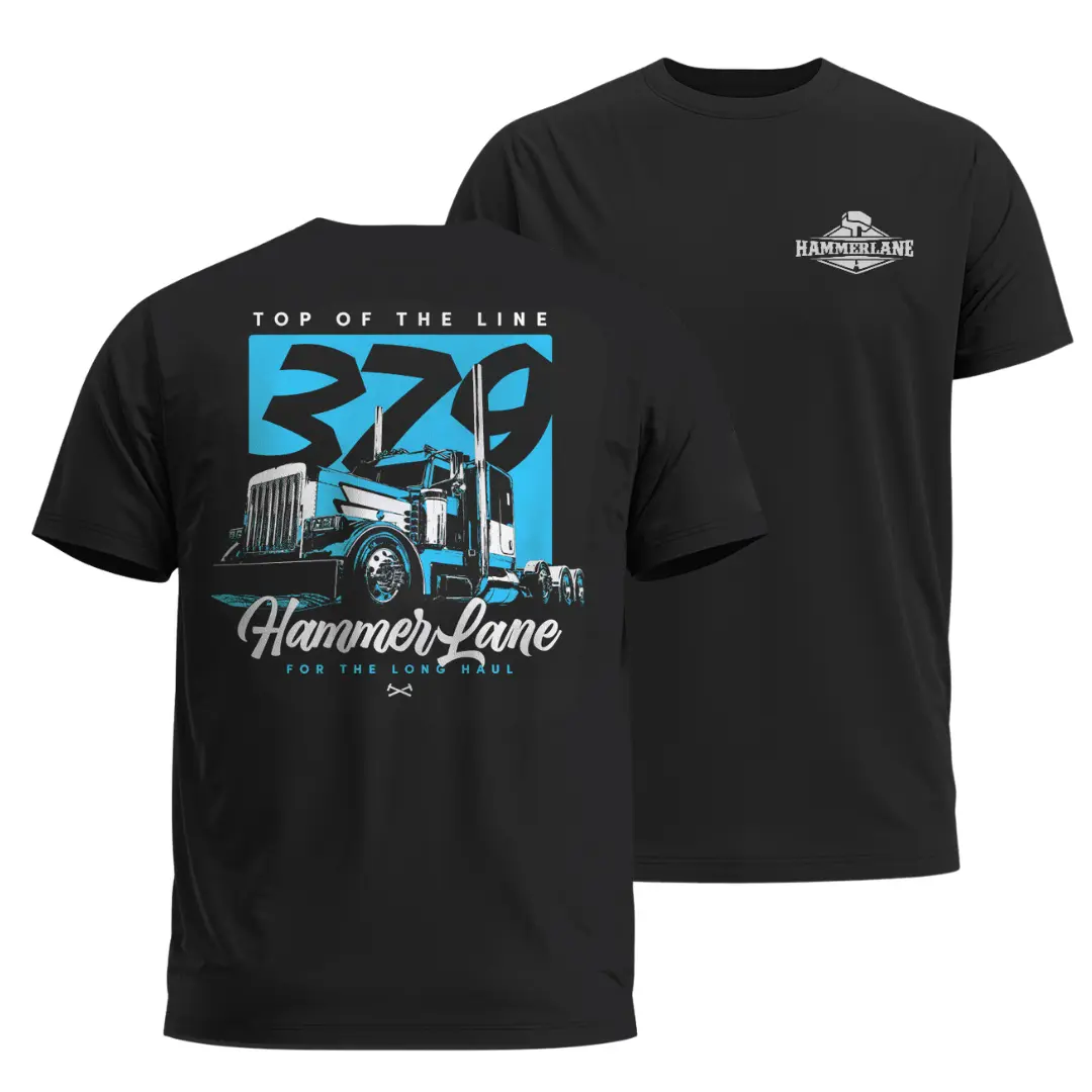 379 Top of the Line Semi Truck T-Shirt, Classic Peterbilt Style Big Rig Graphic Tee, American Trucker Lifestyle Apparel for Drivers, Gift for Truck Enthusiasts