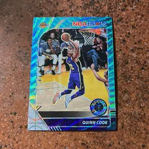 Quinn Cook 2019-20 NBA Hoops Premium Stock Teal Wave Prizm
