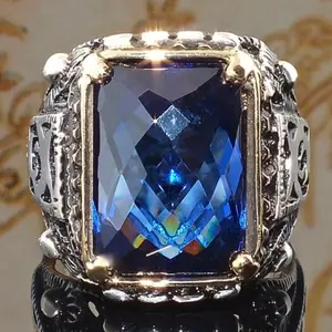 1PC Fashion Classic Blue Ring for Men Dating, Wedding Ring, Engagement Ring, Valentine's Day Gift Jewelry