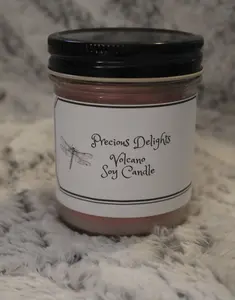 Precious Delights Volcano 8oz Soy Candle Inspired by Capri Blue with Tropical Fruits Woodland Greens & Sweet Citrus