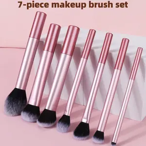 Professional Makeup Brush Set, 7-Piece Travel Kit Includes Blush Brush, Powder Brush, Concealer Brush, Eyeshadow Brush, Full Face Coverage, Versatile Soft Brushes, Multifunctional Makeup Brush