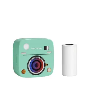 Camera Style Mini Thermal Photo Printer Retro Design Instant Photo Sticker Maker for Smartphone
