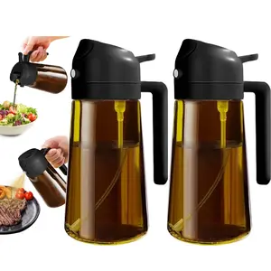 Kitchen Household Products 2-Pack Olive Oil Sprayer Bottles - 16 Oz Light-Blocking Oil Dispensers for Cooking, Grilling