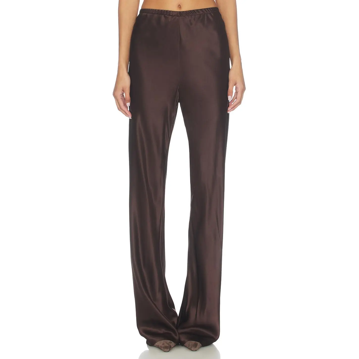 EAVES Loretta Silk Pants in Chocolate Brown