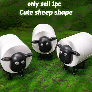 Cute Sheep Paper Towel Holder, Tissue Holder, Creative Living Room Coffee Table Kitchen Bedroom Home Use, Space Saving Design, 1pc/3pcs, Bathroom Organizing Accessories, Bathroom Accessory