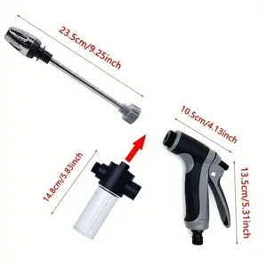 One piece of high-pressure cleaning machine with foam bubble pot long handle spray gun Plastic is suitable for touring car cleaning, car garden and outdoor cleaning, motorcycle cleaning, household garden spray gun, car washing tools, Car Wash Sprayer