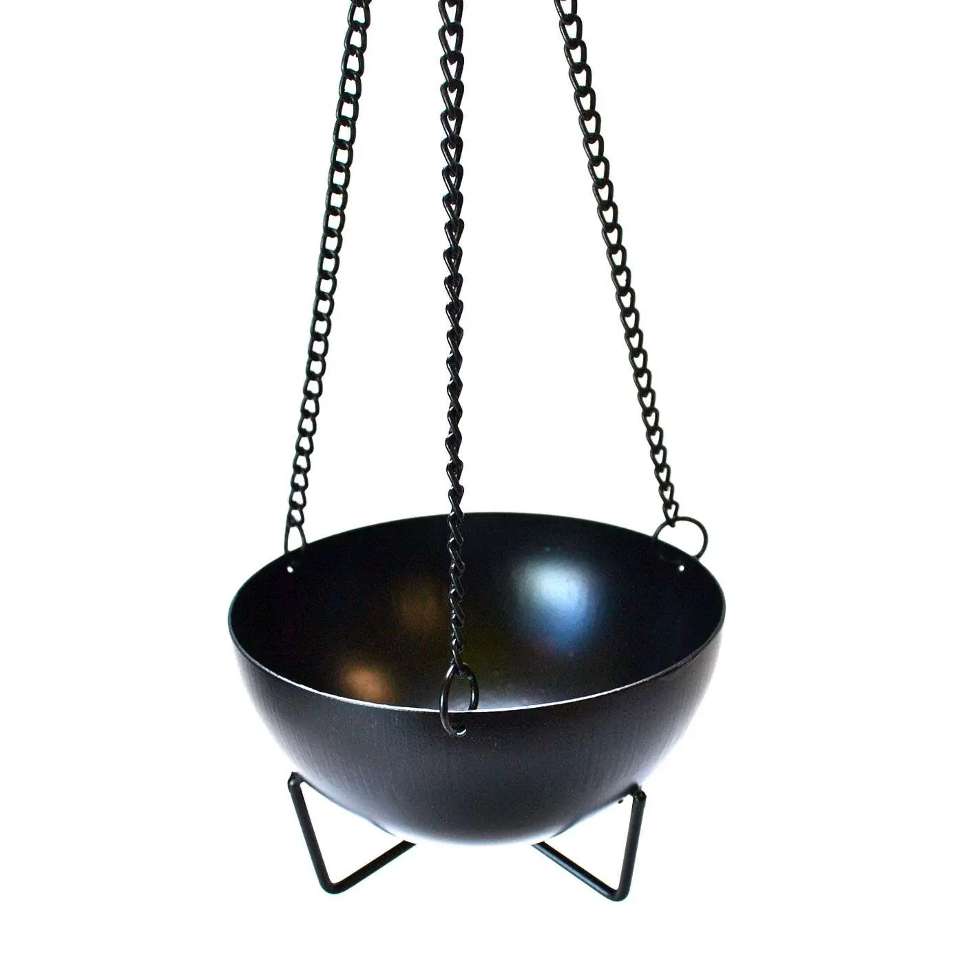 Large Hanging Metal Incense Burner — Charcoal Resin &amp; Sage Cauldron
