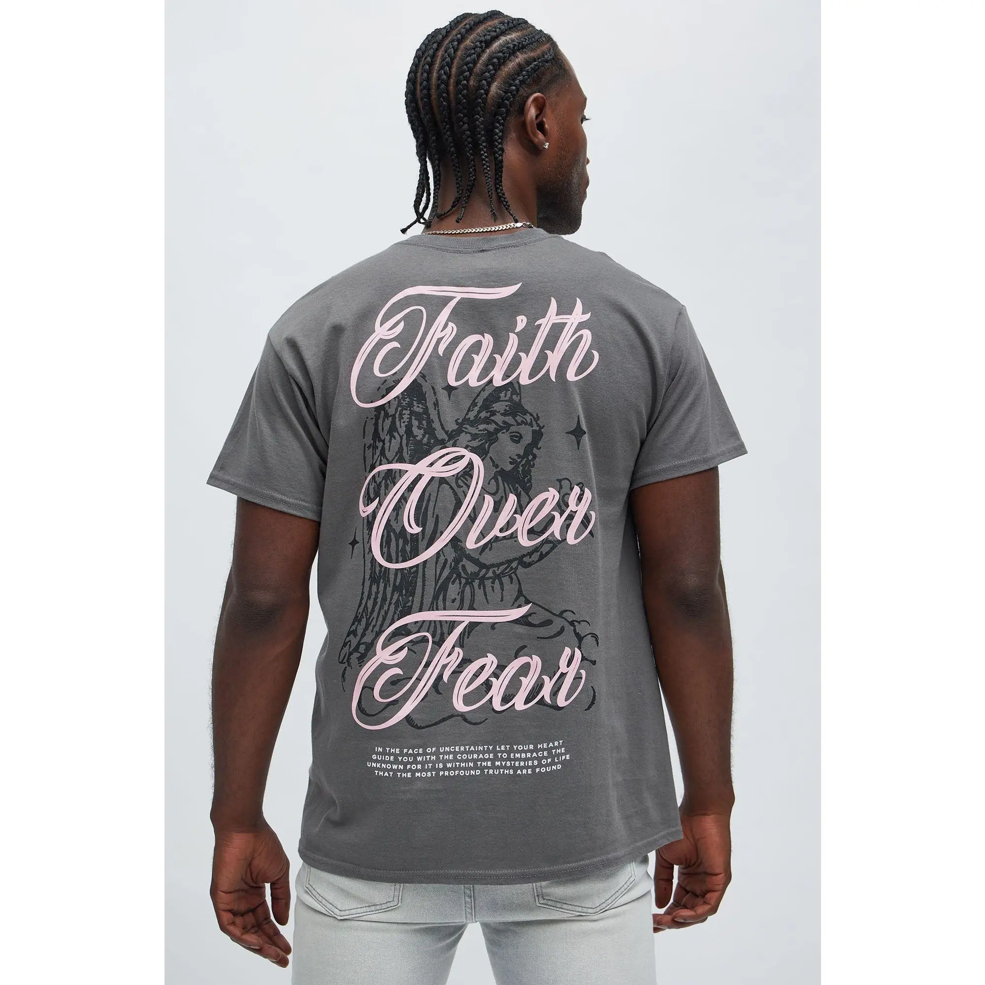 Faith Over Fear Short Sleeve Tee - Charcoal