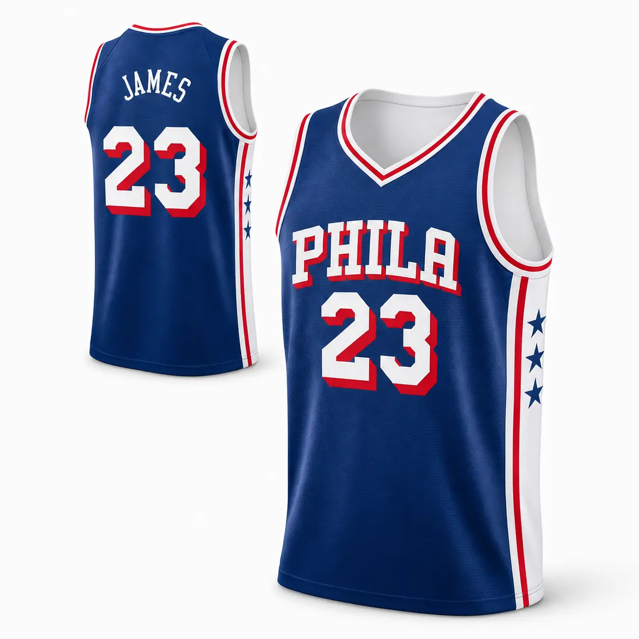 Unisex Basketball #23 James Philadelphia Team Swingman Jersey - Icon Edition - Royal