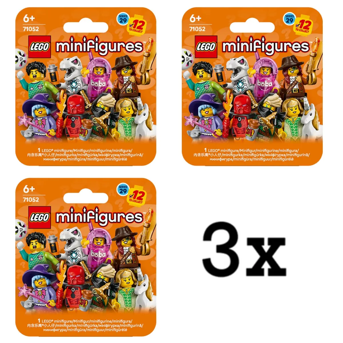 LEGO Minifigures Series 29 (71052) Building Toy Set, 3x Unopened Sealed Boxes, Construction Toy for 10-12 Years Boys, Includes 3X Unopened Boxes
