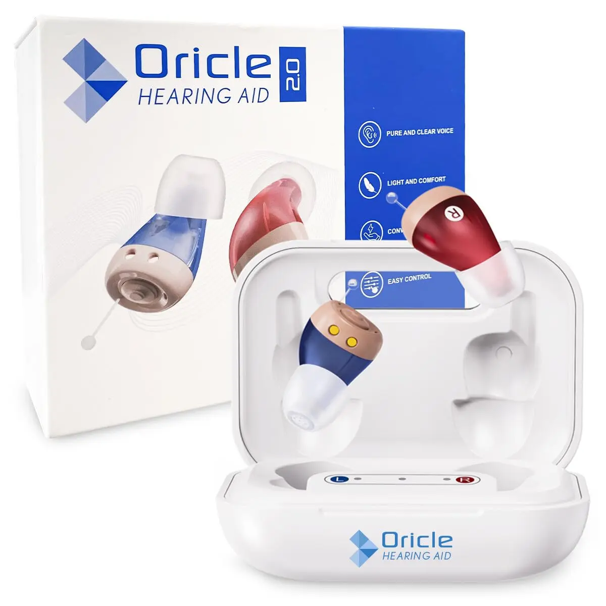 Oricle 2.0 | Clear, Discreet Everyday OTC Hearing Aids | FSA/HSA Eligible | Hearing Aids for Adults | Rechargeable