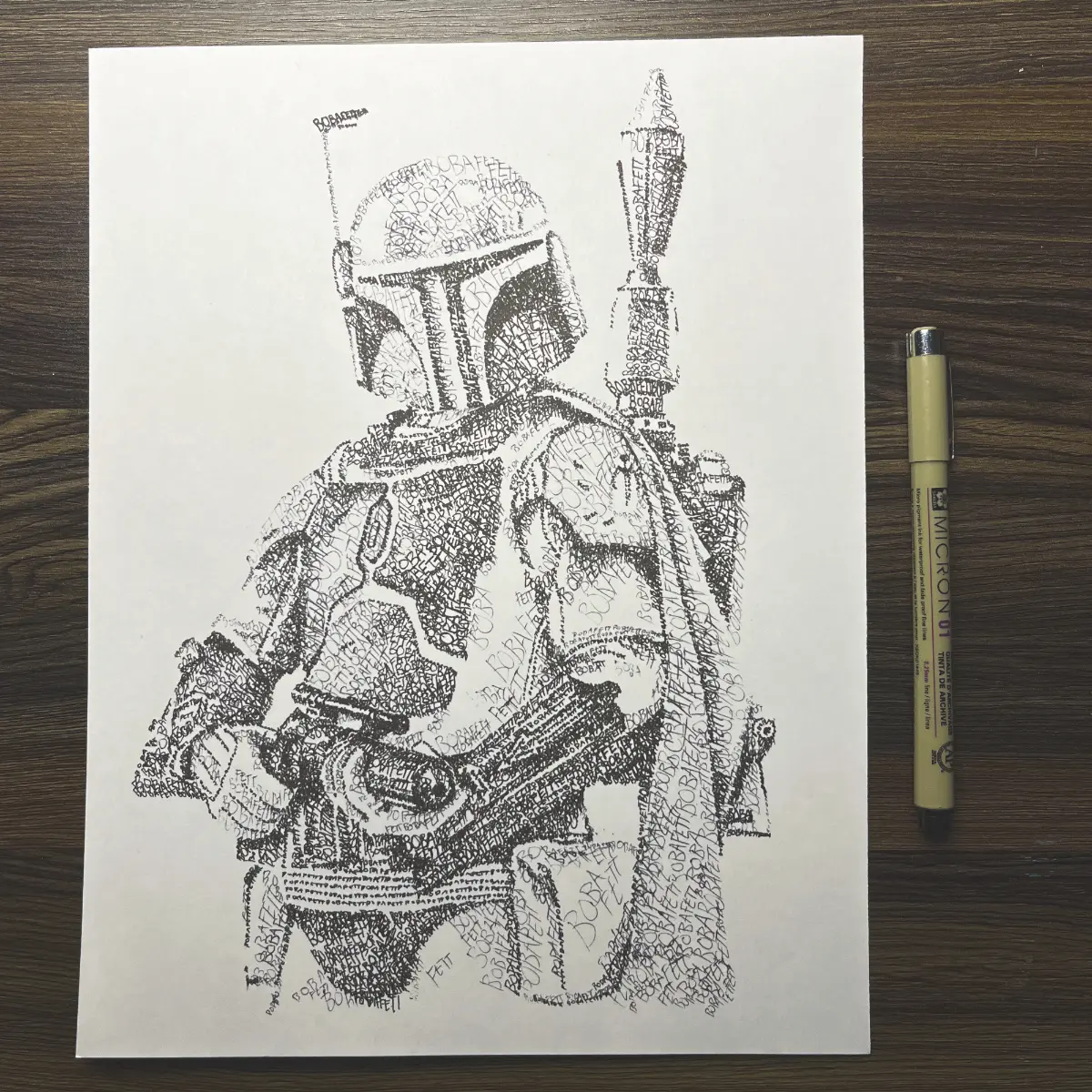 Boba Fett Cardstock Word Art Print