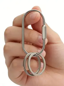 Brass Screw Lock Keychain With 2 Rings,Multifunctional Metal Keychain,Secure Bag Charm Carabiner Clip,Carabiner Keychain Clip For Keys,Stylish Car Key Ring,Bags Accessories,For Hanging Crafts And Various Keys,For Everyday Carry, Travel, Outdoor