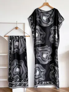 Women's Striped Print Shawl Set, Fashion Accessory, Multi-Purpose Design, Elegant Neck Scarf, Lightweight Comfortable Material