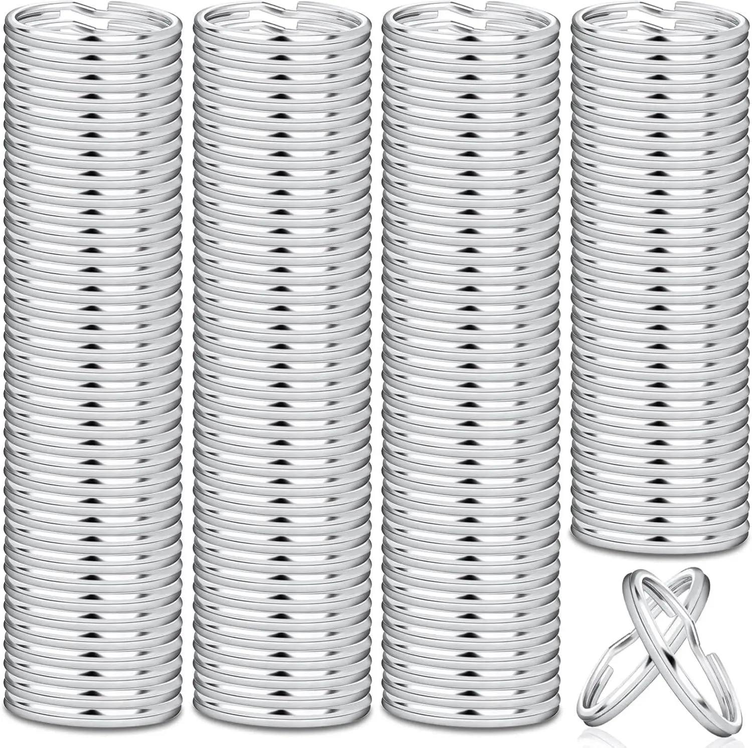 100 Pack Split Key Rings, 1 Inch Bulk Metal Key Rings for Keychains, Jewelry Making, DIY Crafts and Key Organization, Durable Steel Key Ring Set for Home, Office and Craft Projects