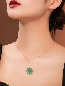 Sunflower Jade Pendant Necklace, Pendant Design, S925 Silver Clasp Spring Jewelry, Feng Shui Energy Necklace, Christmas Thanksgiving Valentine Gift