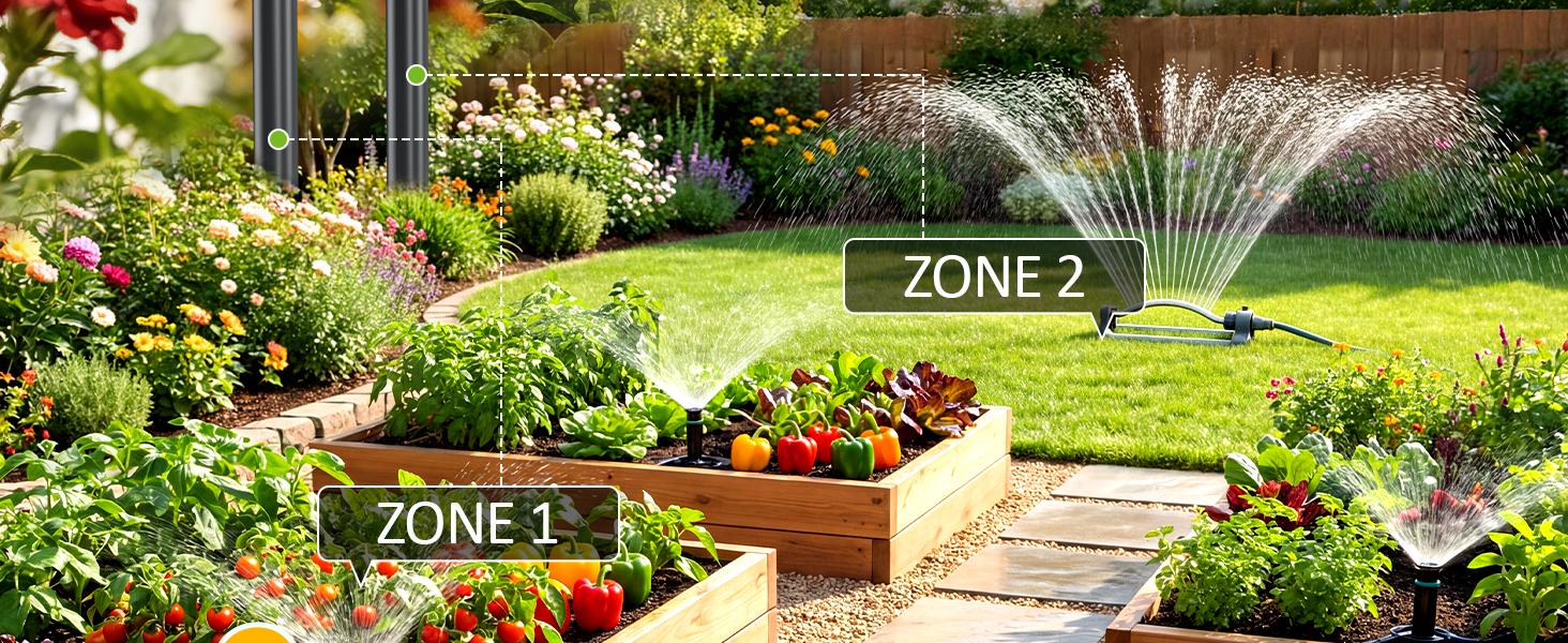 Solar Powered 2 Outlet Sprinkler Timer,Brass Inlet Programmable Garden Hose Timer with Rain Delay Auto Irrigation System,Plant Watering Devices,Garden Watering Timer#Summervibes Solar Powered 2 Outlet Sprinkler Timer,Brass Inlet Programmable Garden Hose Timer with Rain Delay Auto Irrigation System,Plant Watering Devices,Garden Watering Timer#Summervibes