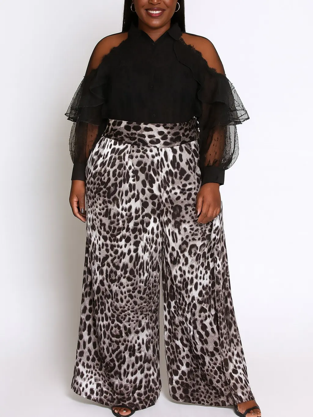 Wide Leg Cheetah Animal Print Pants Fit Women's Bottom Comfortable High-Waist Silk Below the Ankle All Seasons Versatile Style Eye-Catching Design Durable Material Wardrobe Essential Fashion Womenswear Casual Love Formal Fitted Maxi