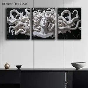 Queen Medusa Bust Canvas Painting without Frame, 3 Counts/set Modern Wall Art, Wall Decor for Home Living Room Bedroom Office, Poster