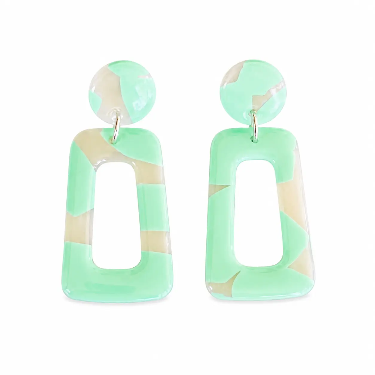 Suzie Mint Polymer Clay Earrings – Lightweight Statement Drops