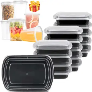 Food Prep Containers, 32 oz 6-Pack Food Storage Containers with Lid, Free 24 oz 3 Plastic Soup Containers, Microwave Bento Box Reusable Storage Lunch Box BPA-free, stackable, dishwasher/freezer safe