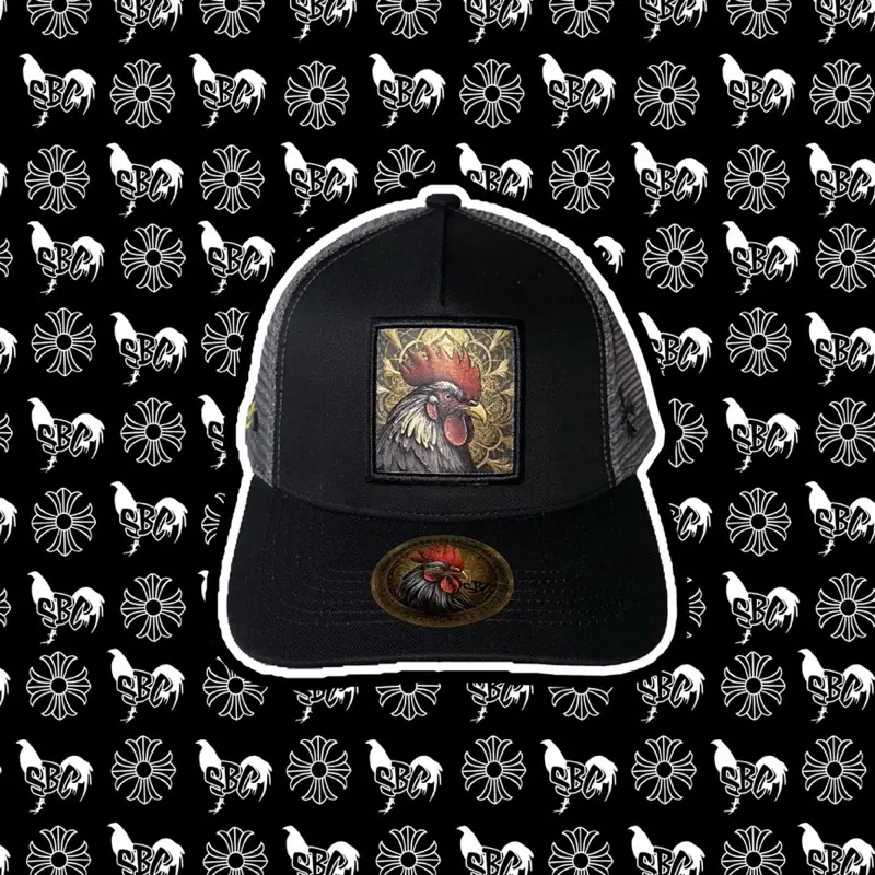 Black Rooster Trucker Hat