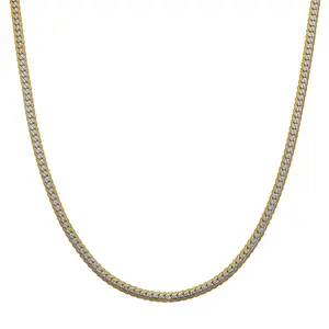 Flat Curb Chain Necklace in ION Plated Yellow Gold and Stainless Steel 2022 Inches Christmas Gifts