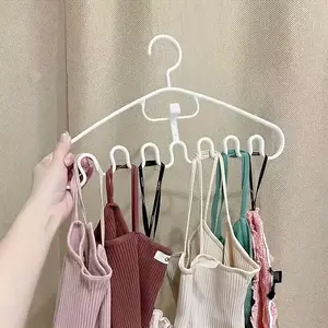 Durable Plastic Clothes Hanger, 2 Counts Multifunctional Hanger Multipurpose Space-saving Storage Organizer for Pants, Ties, Dresses, Bras, Lingerie, Home Supplies