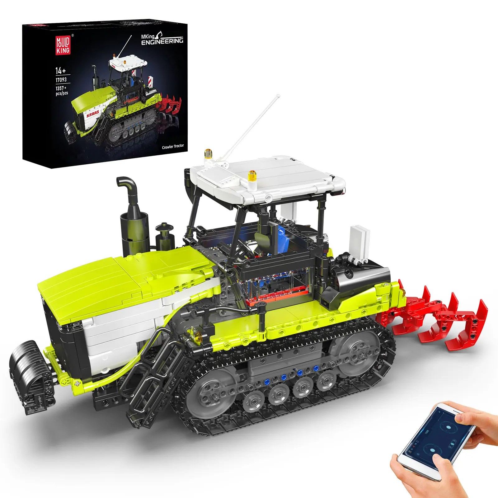 Mould King 17093 Remote Controll Tractor Engineering Vehicle Building Block Toy 1357 Pieces summerwins