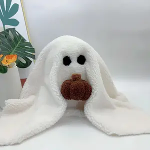 New pumpkin pillow, 11-inch ghost plush toy Halloween decoration, cute soft Halloween party decoration pillow, birthday, Thanksgiving, Christmas, for boys and girls