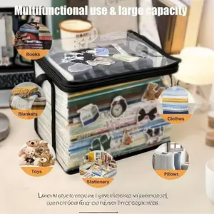 Large Capacity Clear Storage Organizer with Handles - Household Organiser - Durable and versatile tote bag for clothes, books, toys and more - Great for dorm and home organization, clothing storage Stackable Home Organizer