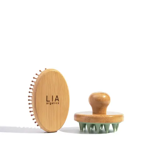 Bamboo Scalp Brush and Massager for Hair Oiling